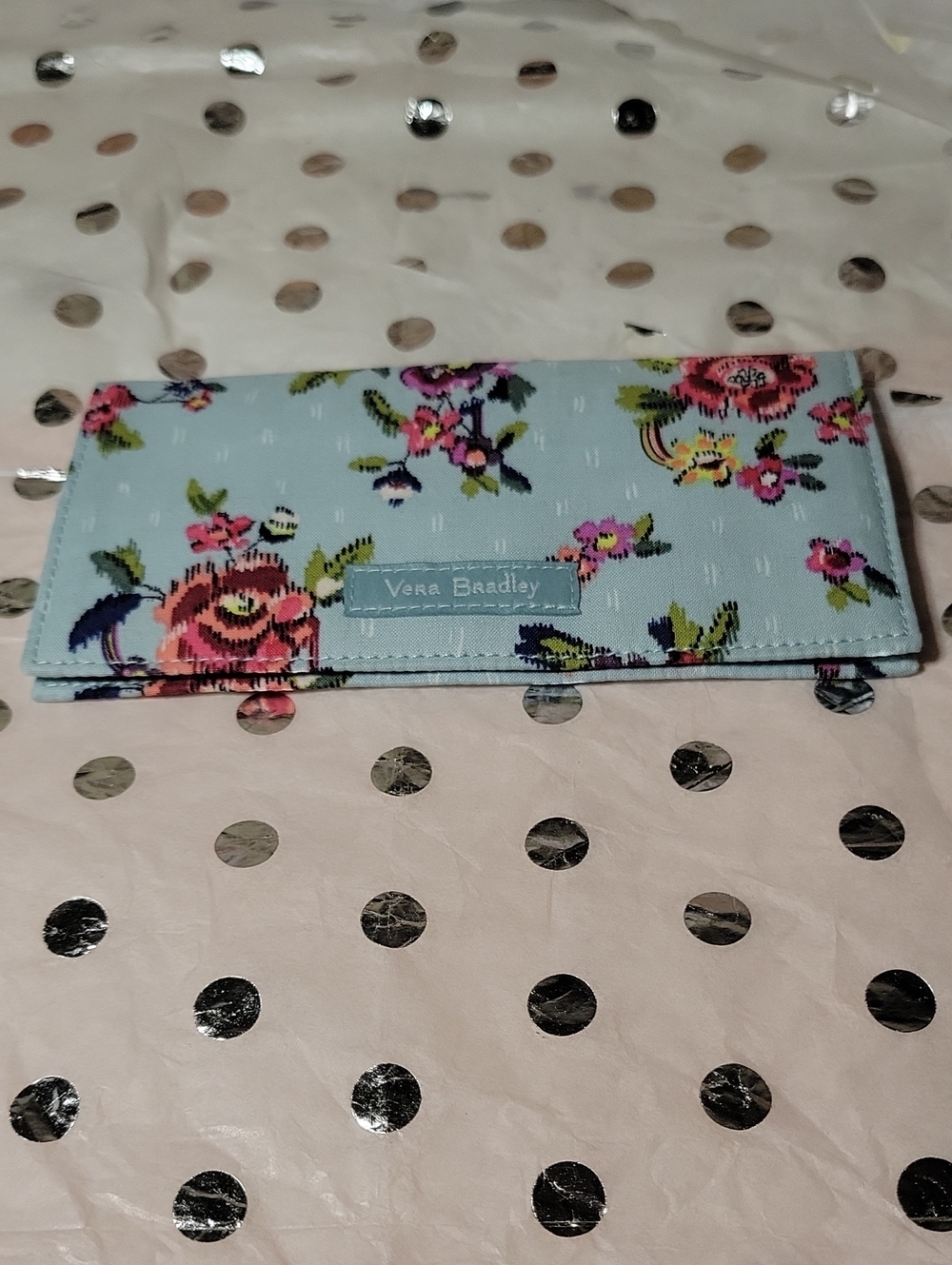 Vera Bradley Light Blue Floral Folded Card Holder